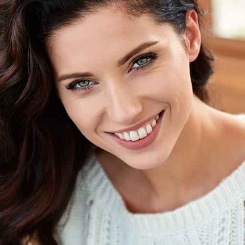 Woman with flawless smile