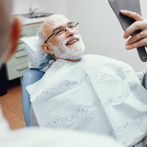 Patient in chair at dentist in North Dallas