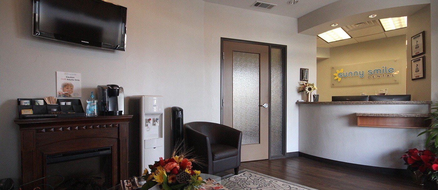 Welcoming dental office reception desk