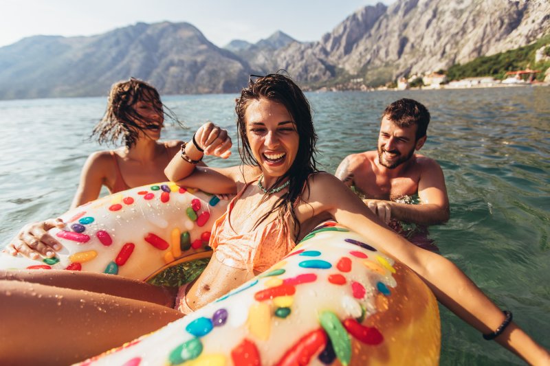 Young people having fun on summer vacation