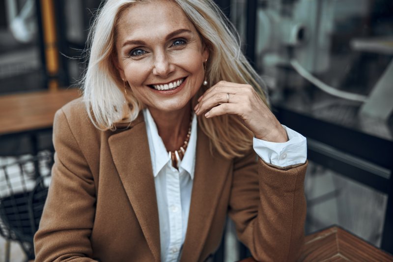 Woman smiling with bright teeth